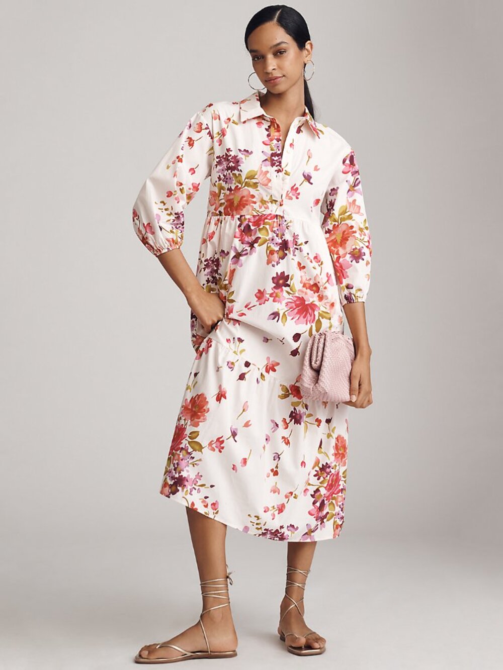Maeve Bettina Cotton Midi Shirt Dress in Creme - NWT sz XXS Petite